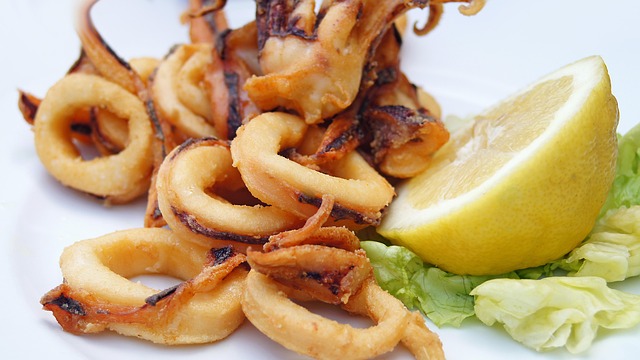 calamari, fish, lemon, nature, meal, italy, food